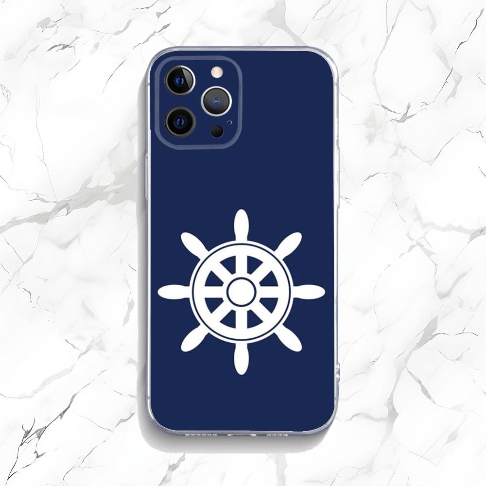 Якорь Компас морской моряк Чехол для телефона Для iPhone 16,15,14,13,12,11 Plus,Pro,Max,XR,XS,X,7,8 Plus,SE,Mini Прозрачный корпус