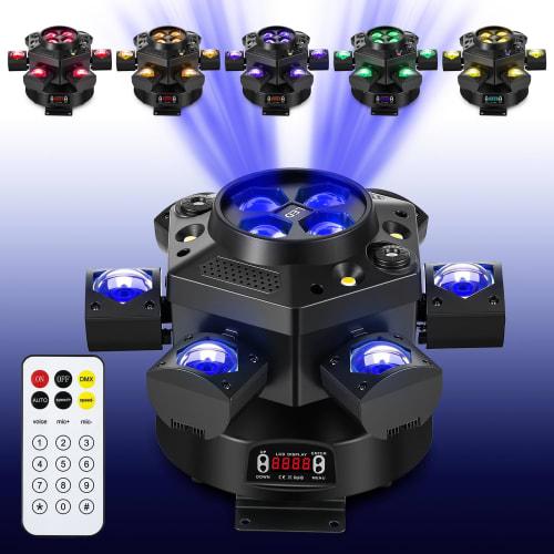 Spolehli Stage Light, Stage Lighting, Party Light, LED RGBW [Equipped with 4+6 LEDs, 10 X 10W LEDs, DMX512 Compatible, 4 Control Methods, 540 Rotatio