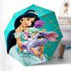Princess JasmineRajah Automatic Opening and Closing Umbrella, Compact Travel Umbrella, Lightweight and Portable, Suitable for Beach Commutin
