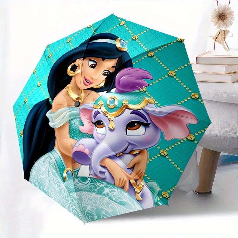 Princess JasmineRajah Automatic Opening and Closing Umbrella, Compact Travel Umbrella, Lightweight and Portable, Suitable for Beach Commutin