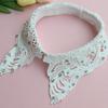 1 Piece of Elegant Embroidered Fake Collar for Ladies, Featuring a Double-layer Wavy Lace Collar with Beaded and Rhinestone Deta