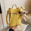 2025 Summer Dopamine Small Fresh Korean Version Portable Small Bag Versatile Foreign Style Simple Lychee Pattern Messenger Women's Bag