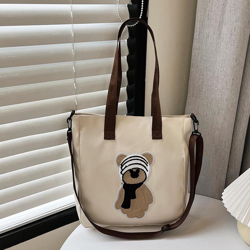 Большая вместительная сумка-тоут для женщин, новая симпатичная универсальная сумка через плечо для женщин, сумка-тоут для студентов колледжа