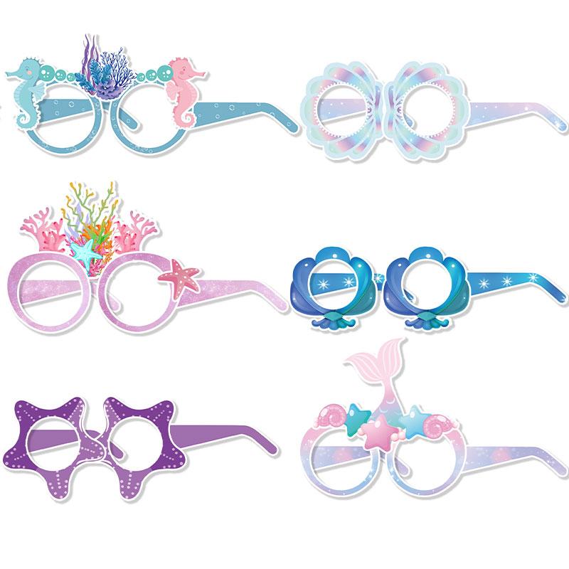 Русалочка вечеринка сувенир для детей фото очки/татуировки наклейки/повязка на голову/хлопающий круг игрушка девочка день рождения подарок декор для детского душа