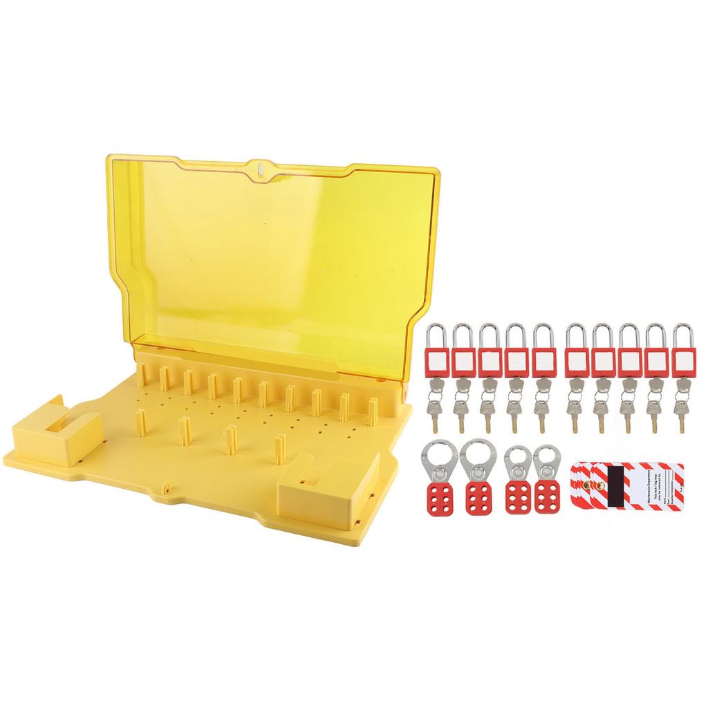 Lockout Tagout Station 10 Padlock 20 Key 10 Tag 4 Buckle Lockout Station with Cover