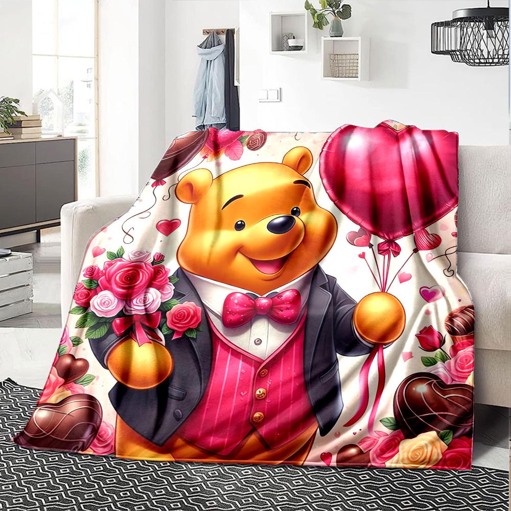 Piglet'S Valentine Celebration Flannel Blanket Super Soft Warm Cozy Blanket For Sofa Bed Office Travel Allseason Home Decor Gift