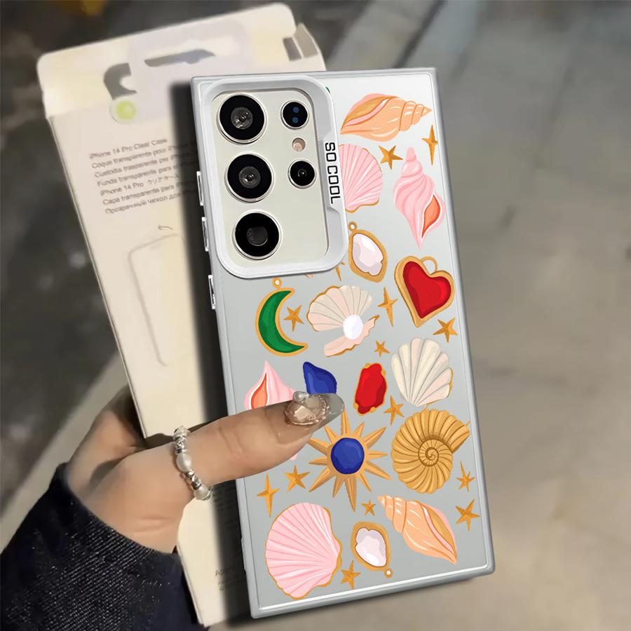 Чехол-накладка с рисунком ракушки для Samsung Galaxy S25 Note 20 Ultra S23 Ultra S20 Plus S21 S23 S22 S24 FE S25Edge