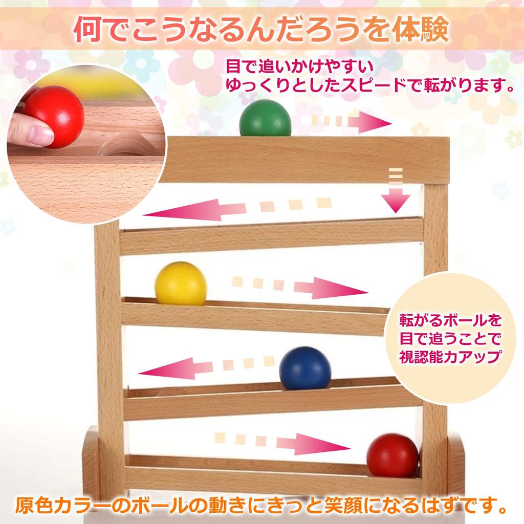 Деревянная игрушка-скала Revteds Rolling Coaster Slope Toy Деревянная игрушка-скала-подвесной мостик Монтессори от 18 месяцев и старше