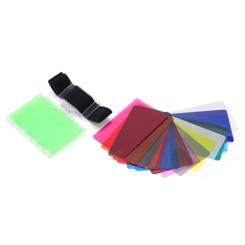 18pcs Camera Gel Filter Kit Transparency Color Film Plastic Sheets Color Correction Filter for Lighting