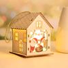 New Christmas LED Light Wood House Cute Christmas Tree Hanging Ornaments Holiday Decoration Home Decoration Accessories