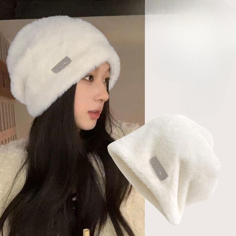 Плюшевая шляпа рыбака, имитирующая кроличий мех, в корейском стиле, теплая и универсальная, защищающая от холода и подчеркивающая лицо, маленькая шляпа-ведро