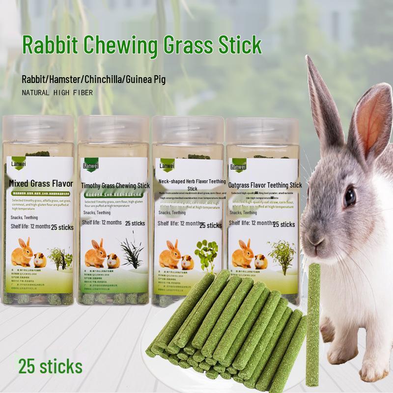 Premium Hay Teething Sticks for Small Pets: Rabbit, Hamster, Guinea Pig, Chinchilla, Squirrel.
