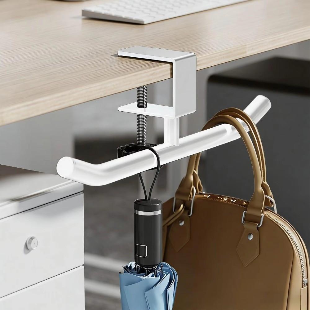 Rotatable Desk Edge Bag Hook Carbon Steel Hanging Handbag Holder Desk Headset Hanger Student