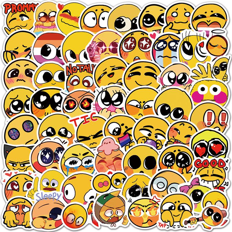 100Pc Cute Smiley Emoticon Stickers Same Cute Stickers Vtuber Luggage Stickers Mug Stickers Notebook Decoration Stickers