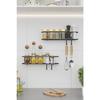 Spice Holder Set Of 2 Black Matte Metal Kitchen Shelf Bathroom Shelf Sticky Hook Salt Shaker Hanger