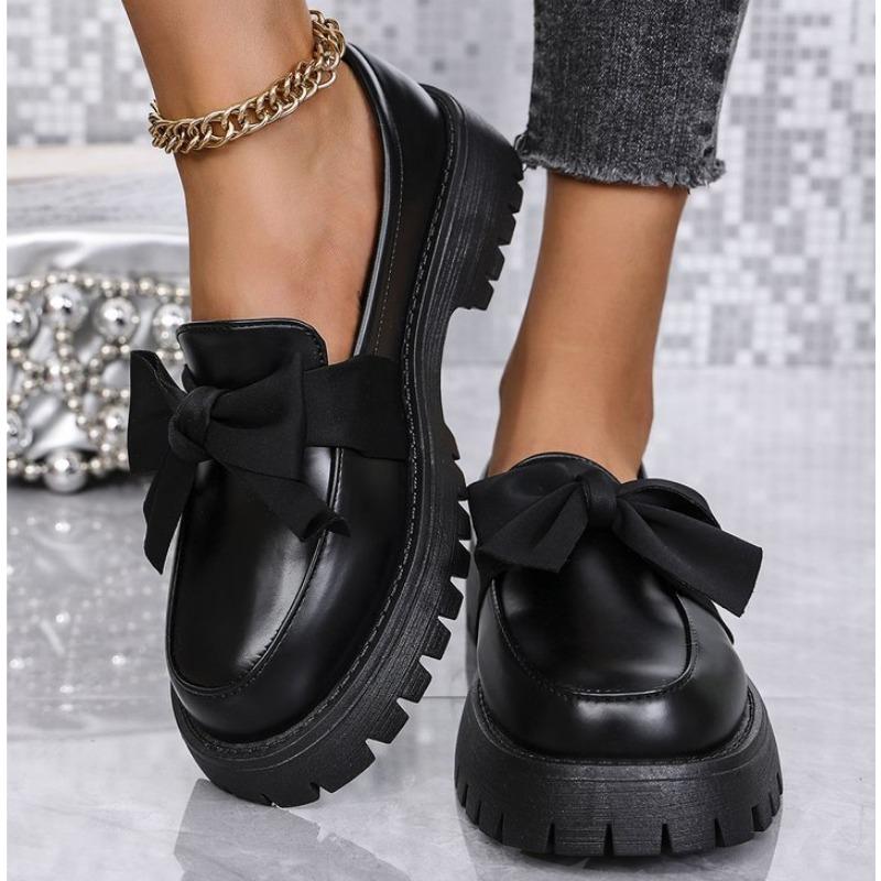 British Style Platform Loafers Women Plus Size Round Toe Single Shoes Woman Thick Bottom Pu Leather Shoes Mujer Mary Jane Shoes