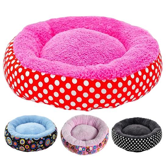 Кровать для собаки с принтом, мягкая на ощупь, удобная, дышащая, с полным наполнителем, сохраняет тепло, круглая, для щенков