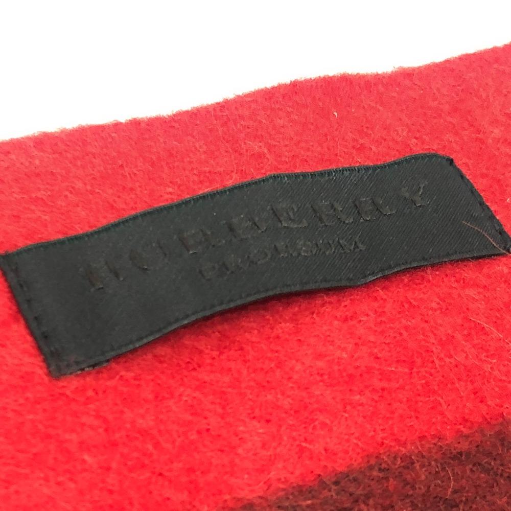 BURBERRY Prorsum Check pattern short Scarf Cashmere Red Unused