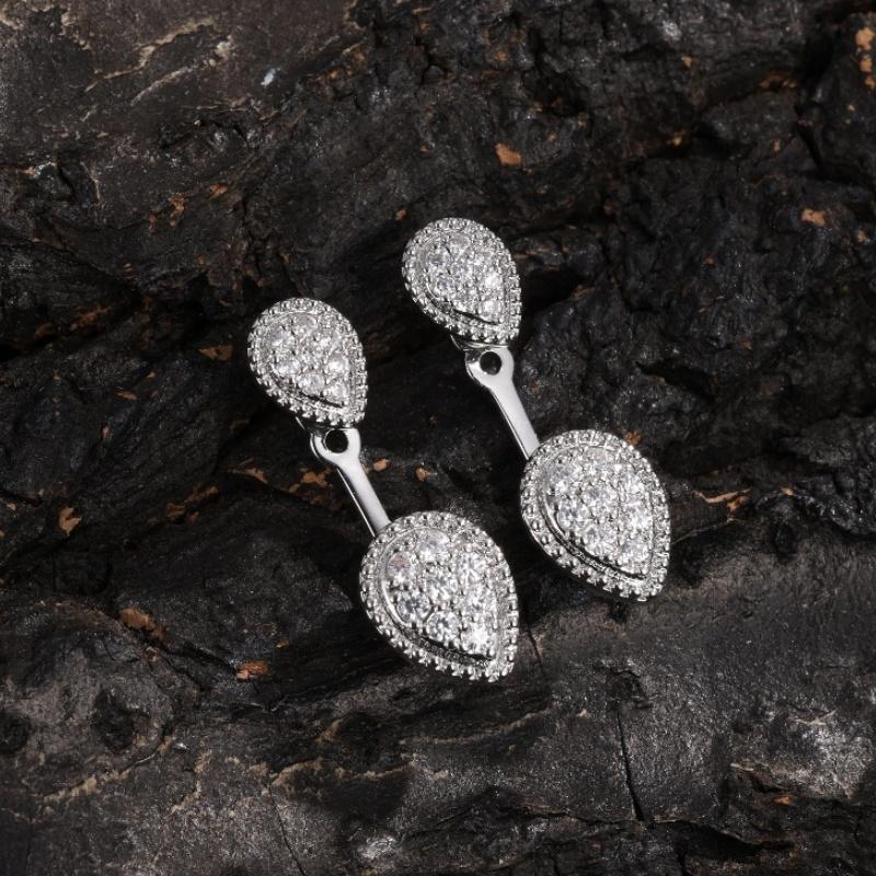 ZAKOL Trendy Classic Water Drop Zircon Women's Earrings Retro French Elegant Charming Bride Wedding Dress Jewelry Accessories