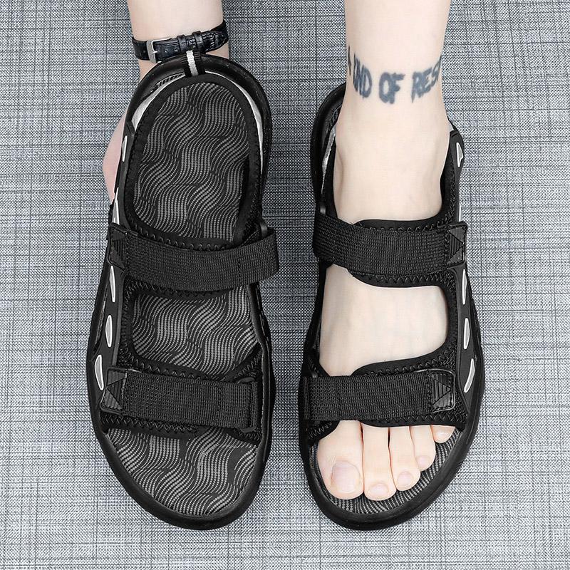 Fashion Student Non Slip Soft Bottom Beach Boys Sandals Men's Summer Sandals Leather Open Toe Sandal Walking Water Athletic