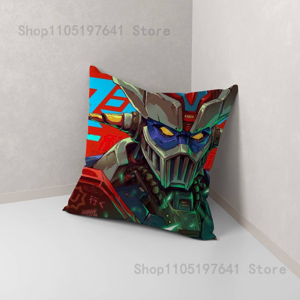 Anime M-Mazinger Z Robot Pillow Case For Sofa Decor Car Office Room Printing Cushion Cover Decorations And Protector
