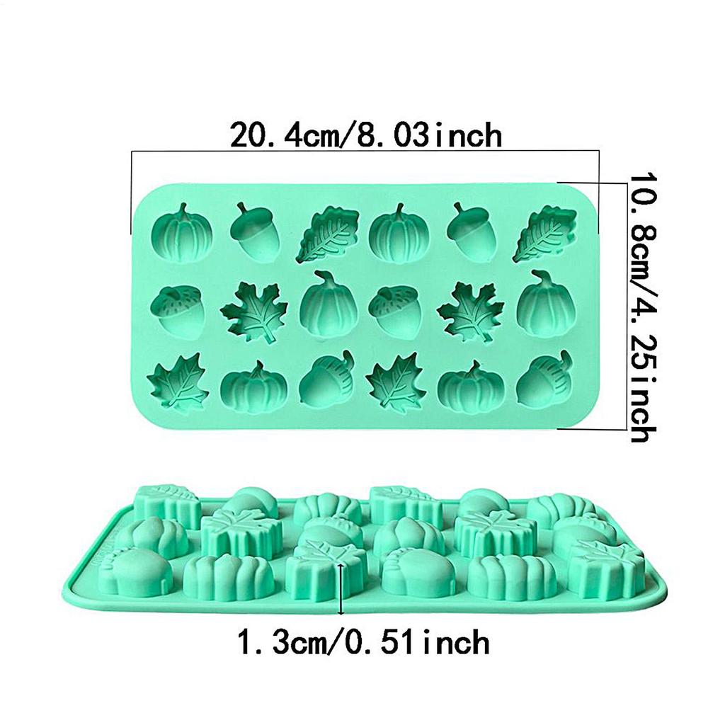 Fall Molds 18-Cavity Fondant Pumpkin Pine Cone Maple Leaves Moulds Mini Silicone Mold Non Stick for Thanksgiving Halloween Soap
