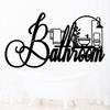 Bathroom Wall Metal Text Signs Are Suitable for Home Bathroom, Farmhouse Bathroom Decoration, Interesting Bathroom Signs, and Wall Decorations