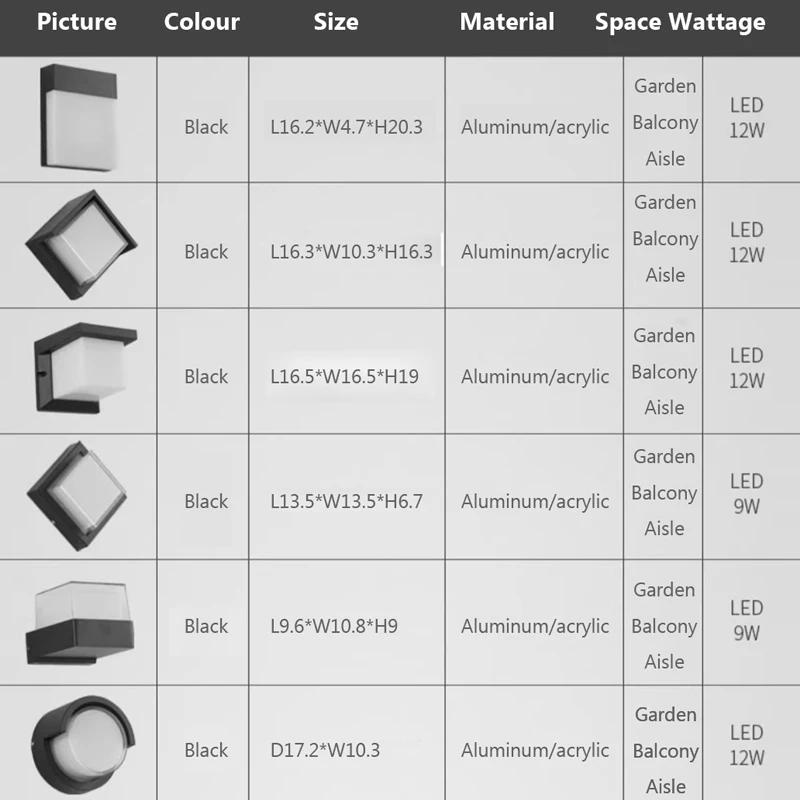 Modern LED Wall Lamp Garden Outdoor Waterproof Door Wall Lamp Courtyard Lamp Retro Living Room Bedroom Balcony Wall Light