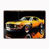 Mustang Boss 302 Hatchback 1970 Race Car Racer Retro Metal Sign Poster Garage Indoor Room Decor Club Tin Home Wall Decor