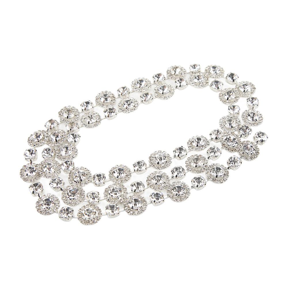 1pcs Metal Chain Base Rhinestone Claw Chain Crystal Applique Trim For Garment Decoration