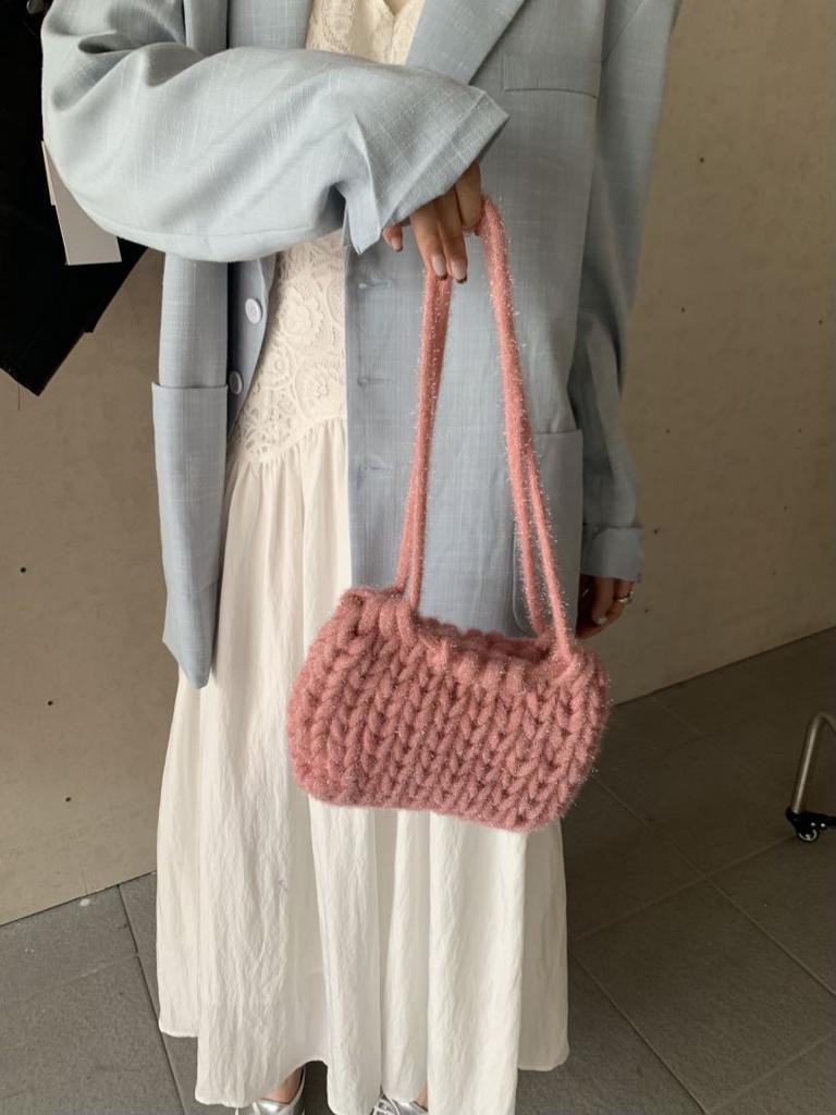 Осенне-зимняя новая шерстяная золотисто-шелковая флисовая сумка ручной работы большая вместимость дизайн повседневная мода универсальная косая пролет портативная