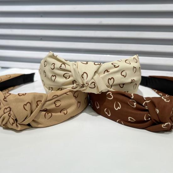 Женская повязка для волос Yousheng с узлом в виде сердца, широкая полоса с леопардовым узором, эластичная противоскользящая ретро-легкое украшение для волос, женский обруч для волос, аксессуар для волос