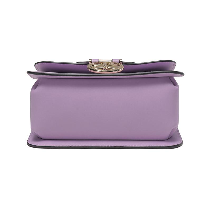 Longchamp Box Trot Series 18 Button Flap Adjustable Shoulder Strap Calfskin Small Square Bag Women Shoulder Bag Lilac 10174HAU356