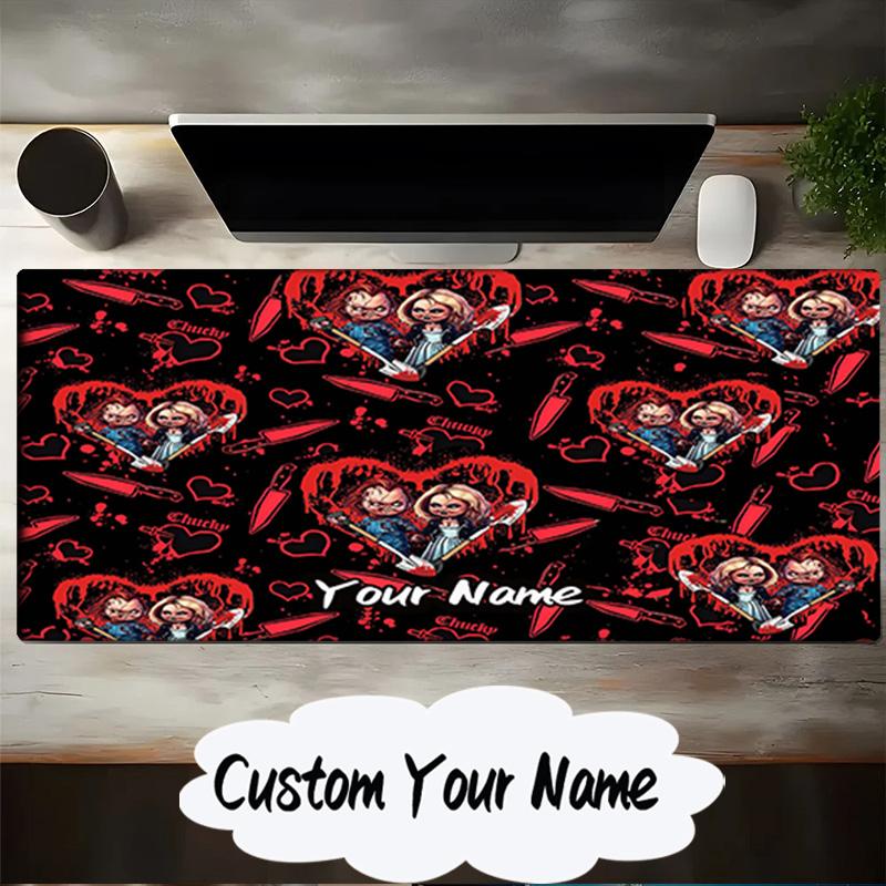 Custom Name Mouse pad Love And Horror Doll Pattern Mouse pad, Gaming Mouse Pad, keyboard pad, Desk Decor for computer notebook Fan Birthday Gift