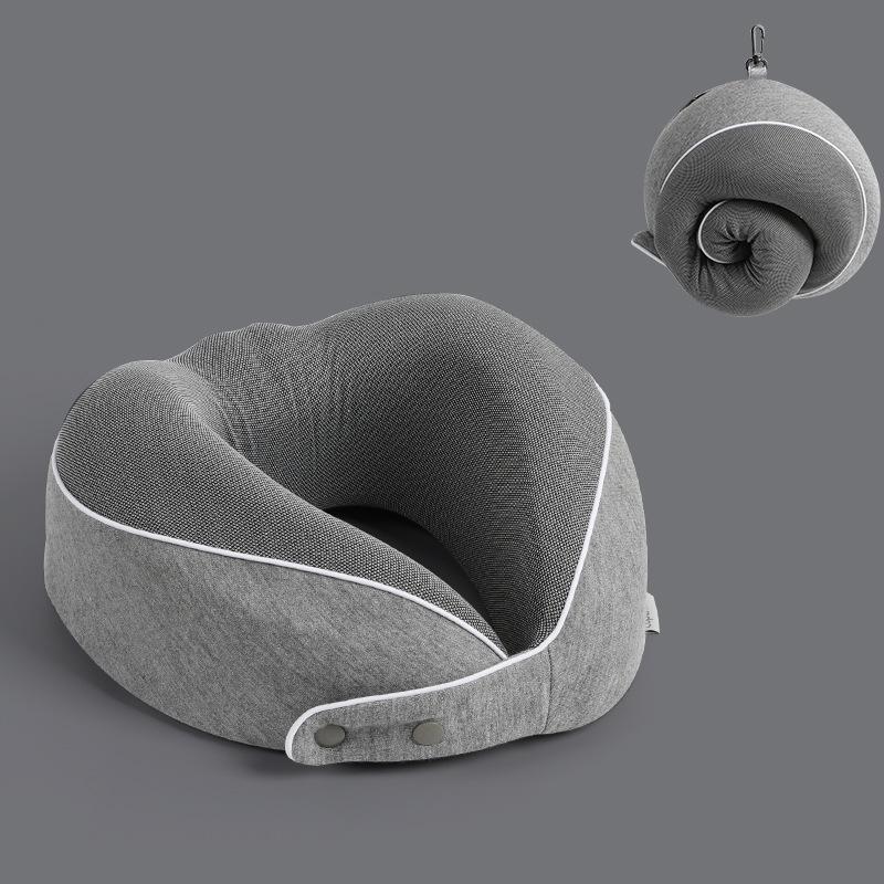 Memory cotton u-shaped neck pillow slow rebound travel pillow airplane pillow can store portable neck pillow
