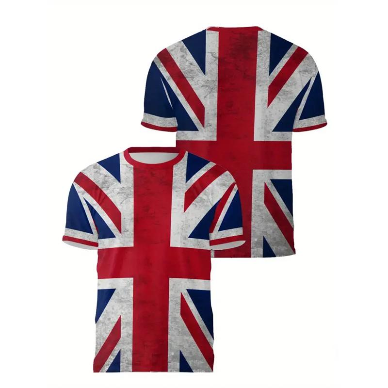 British London Graphics T Shirt For Men New Design 3d Printed England T-shirt Sports Loose Tees Tops Round Neck Short Sleeves