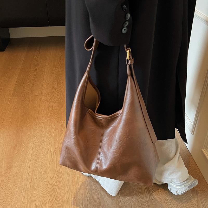 Винтажная сумка-коммутер большой вместимости, женская сумка на плечо из мягкой кожи, сумка-тоут под мышкой