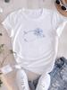 Flower Print Short Sleeved T-Shirt Print Short Sleeved Women'S Clothing Women Clothes Y2k Top Shirts for Women