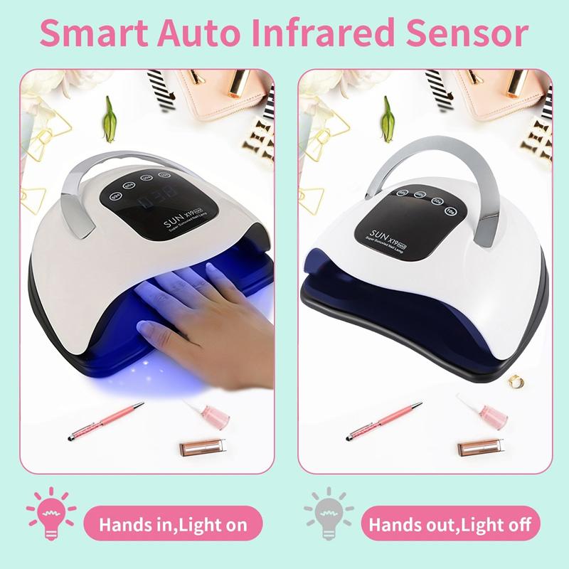 320 Вт Профессиональная сушилка для ногтей для маникюра Мощная УФ-гель-лампа для ногтей 72 светодиода УФ-гель-лак с ЖК-дисплеем Оборудование для маникюрного салона