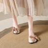 New Summer Fish Mouth Wedge Crystal High Heels Women's Fashion Round Toe Cutout Breathable High Top Sandals