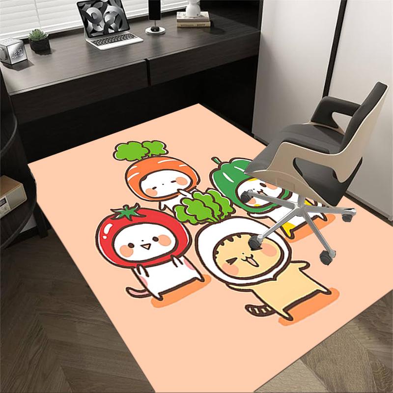 1PC Vegetable Cat Non-Slip Floor carpet, suitable for Office, bedroomand playrooms. It can also be used as a sofa footrest cover-T23