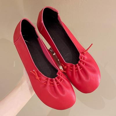 Модные плиссированные женские туфли-балетки, модные неглубокие новые осенние лоферы 2025, повседневные кроссовки, классические элегантные мягкие Zapatillas Mujer