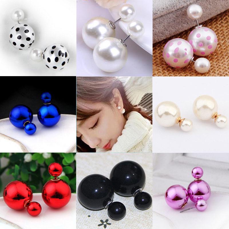 Classic Double-Sided Pearl Stud Earrings