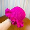 Handmade Crochet Knitted Bucket Hats for Women Outdoor Colorful Ruffled Brim Winter Women's Knitted Beanie Hat for Girl