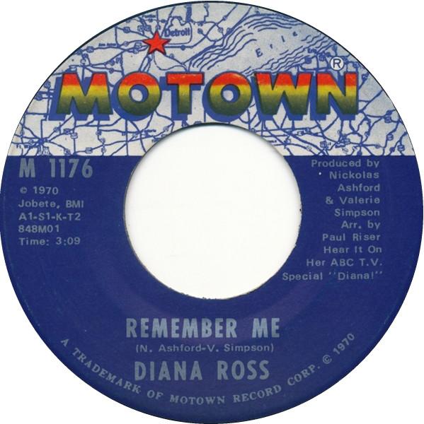 7-дюймовая пластинка DIANA ROSS - Remember Me M1176 Motown 1970 США Соул/Фанк Б/У