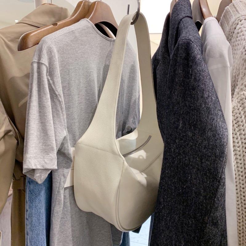 Корейская женская сумка весна-лето новая большая вместимость мягкая кожаная сумка нишевая сумка через плечо широкая сумка через плечо повседневная сумка