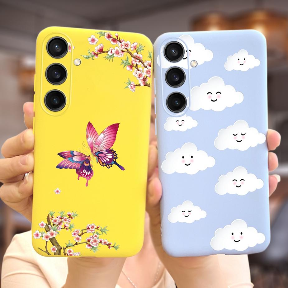 Чехол для Samsung Galaxy S23 FE S23+ Милый чехол-бампер с мультяшным динозавром из мягкого ТПУ для Samsung S23 Plus S 23 Ultra S23FE