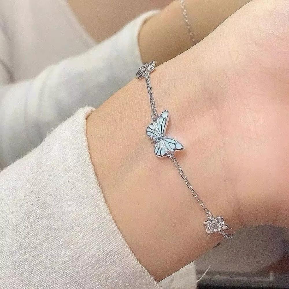 Elegant Butterfly Necklace Luminous Women Jewelry Cute Forest Necklace Bracelet Gift