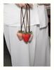 High-End Cute Strawberry Pendant: Fashionable 3D Bag Charm and Backpack Accessory for Couples