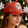 Merry Christmas Red Baseball Hat Women Twill Headwear Print Soft Sun Protection Ball Hats For Men Holiday Golf Christmas Gifts